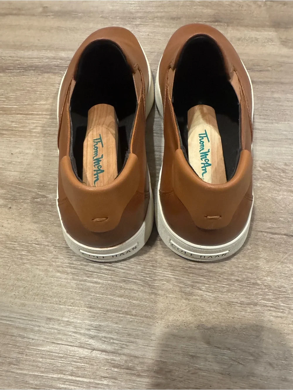 Cole Haan Brown Leather Slip-On Sneakers with White Sole